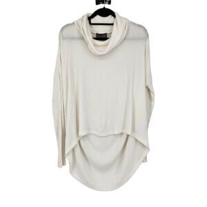 Anthropologie Saturday Sunday  Ribbed Drop Sleeve Cowl Neck Top Size XS